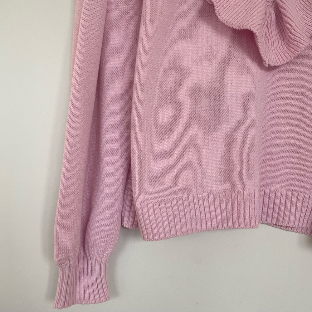 Eloquii Sweater Pink Ruffles - Picture 6 of 12